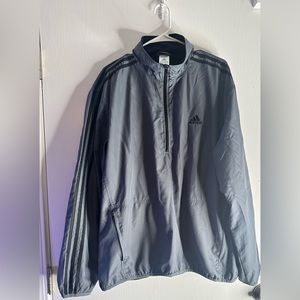 Adidas men’s 1/2 zip windbreaker. Size Large